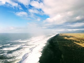 Aerial view of Reynisfjara