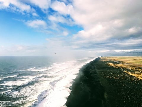 Aerial view of Reynisfjara