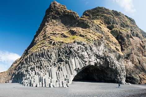 Black sand Beach in Reynisfjara and Columni Basalts