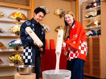 Mochi Pounding and Sushi Making Experience in Tokyo