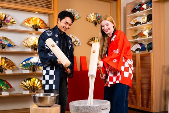 Mochi Pounding and Sushi Making Experience in Tokyo