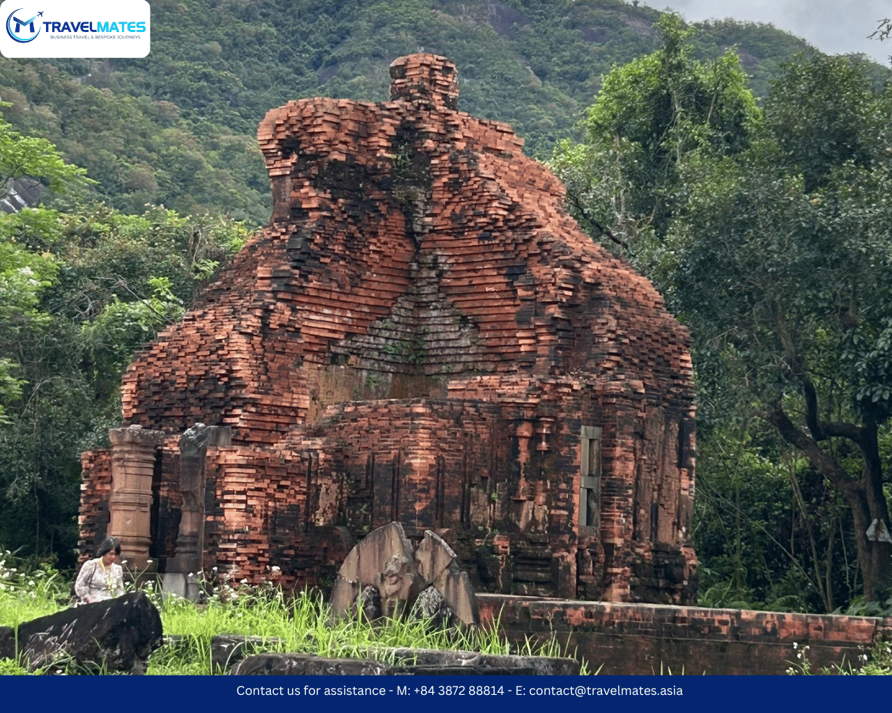 My son Cham Ruins tour with Travelmates