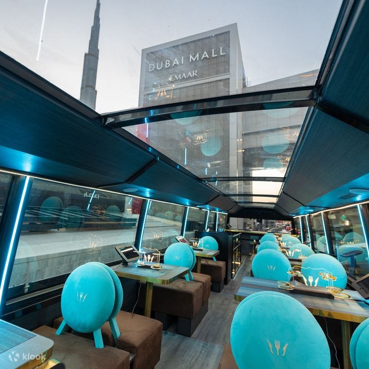Dubai: Bustronomy Gourmet Brunch, Afternoon Tea, or Dinner on a Luxury Glass-Roof Bus!