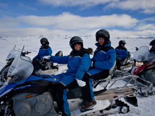 Snowmobiling at Langjökull glacier