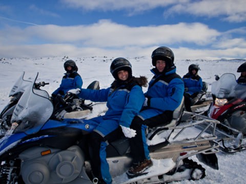 Snowmobiling at Langjökull glacier