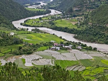 The valley of Punakha in July