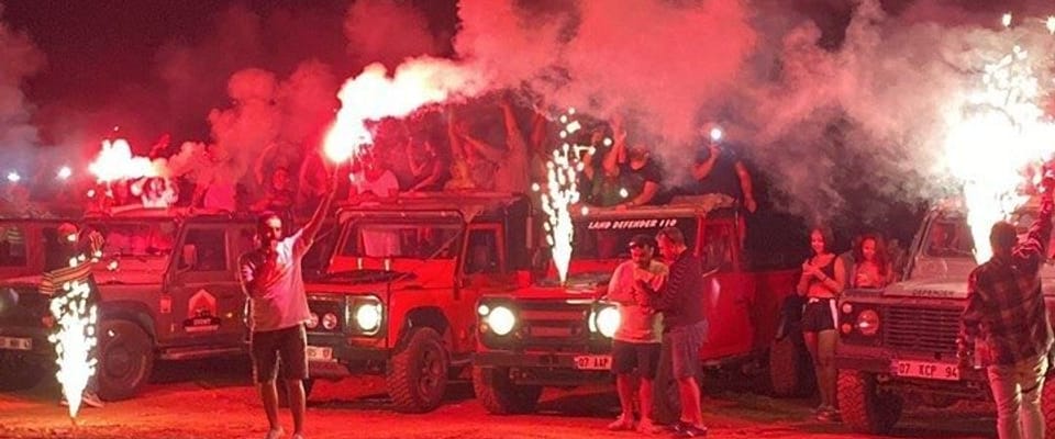 Alanya Night Jeep Safari with Sunset and Boat Trip with Dinner