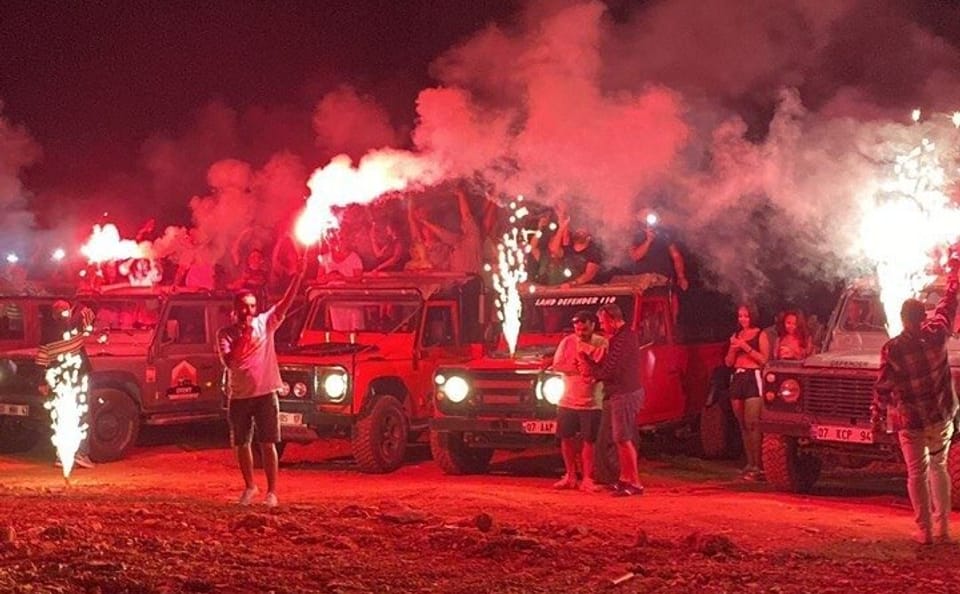 Alanya Night Jeep Safari with Sunset and Boat Trip with Dinner