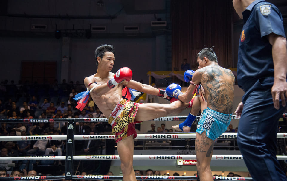Muay Thai Boxing Show at Rajadamnern Stadium in Bangkok