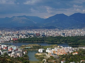 Tirana and artificial lake