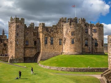 Alnwick Castle  Tour  and the Borders including admission to Alnwick Castle  and Bamburgh Castle from Edinburgh