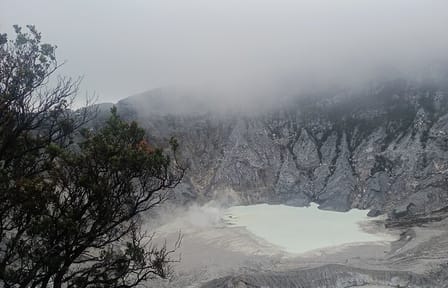 Volcano and Domas Crater of Hot Stony-bubble from Jakarta Lunch