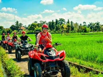 ATV through the rice fields