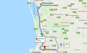Colombo Airport (CMB) to Wellampitiya City Private Transfer