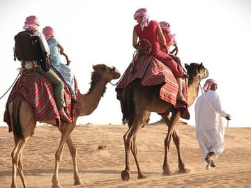 Sunset Desert Safari, Dune Bashing, camel ride, sand boarding, inland sea visit by Falcon Toutrs Doha - Qatar