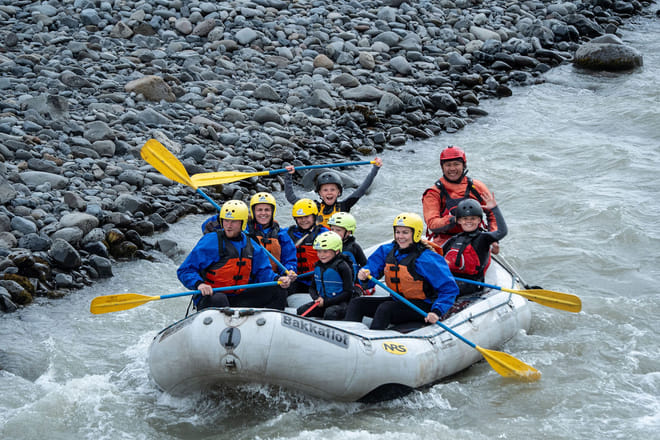 Family River rafting on North Iceland