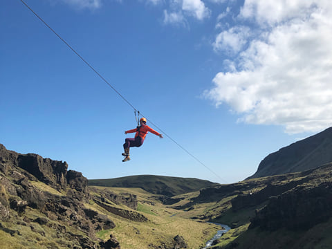 Ziplining in Grafargil canyon