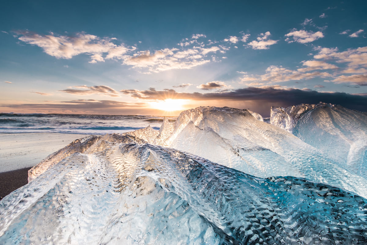 See-through Icebergs at Glacier Lagoon Iceland