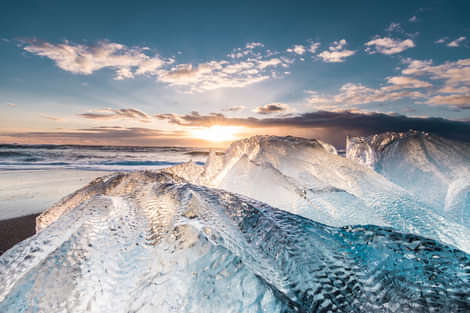 See-through Icebergs at Glacier Lagoon Iceland