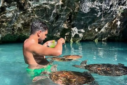 Swimming with Sea Turtles at Salaam Cave Aquarium in Kizimkazi
