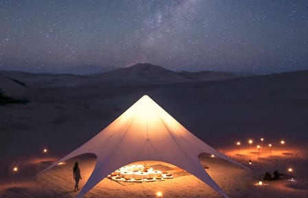 Desert Glamping Experience in Ica, Peru with Gourmet Dinner