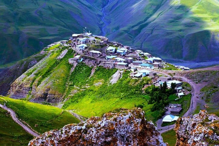Khinalug general view. Xinaliq. Quba. Guba tour