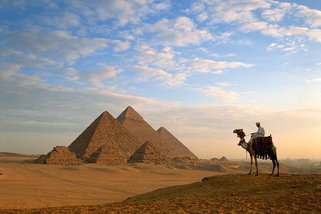 Giza Pyramids by Camel