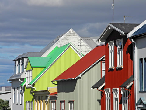 Colourful rooftops in downtown Reykjavik