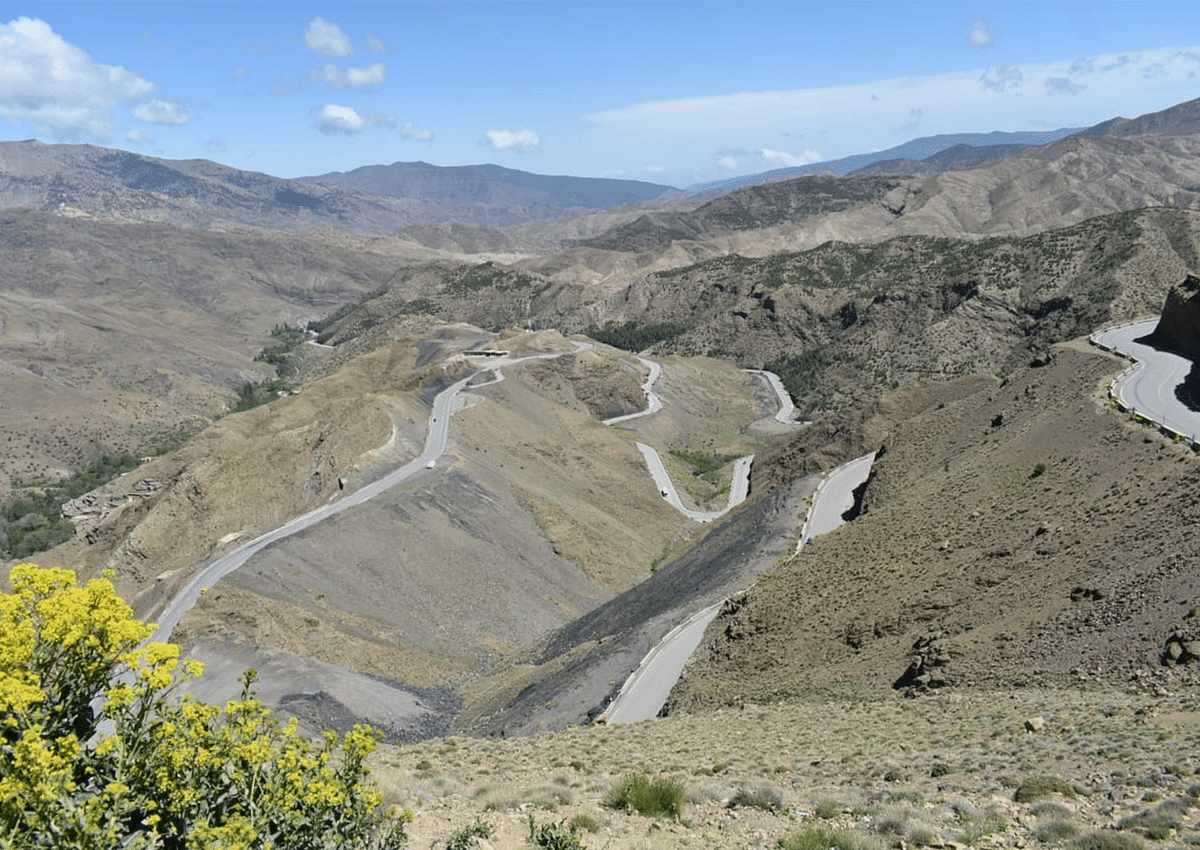 The sneaky road in the Atlas Mountains Tizi N Tichka which is the road from Marrakech to Ouarzazate