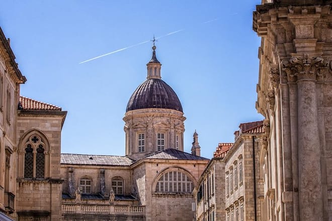 Collision of Gothic, Renaissance and Baroque in one picture with Dubrovnik's Cathedral in the center