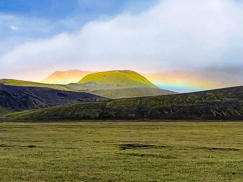 Beautiful Rainbows are frequent sights in the Highlands of Iceland