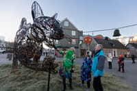 The statue of the Icelandic Christmas cat