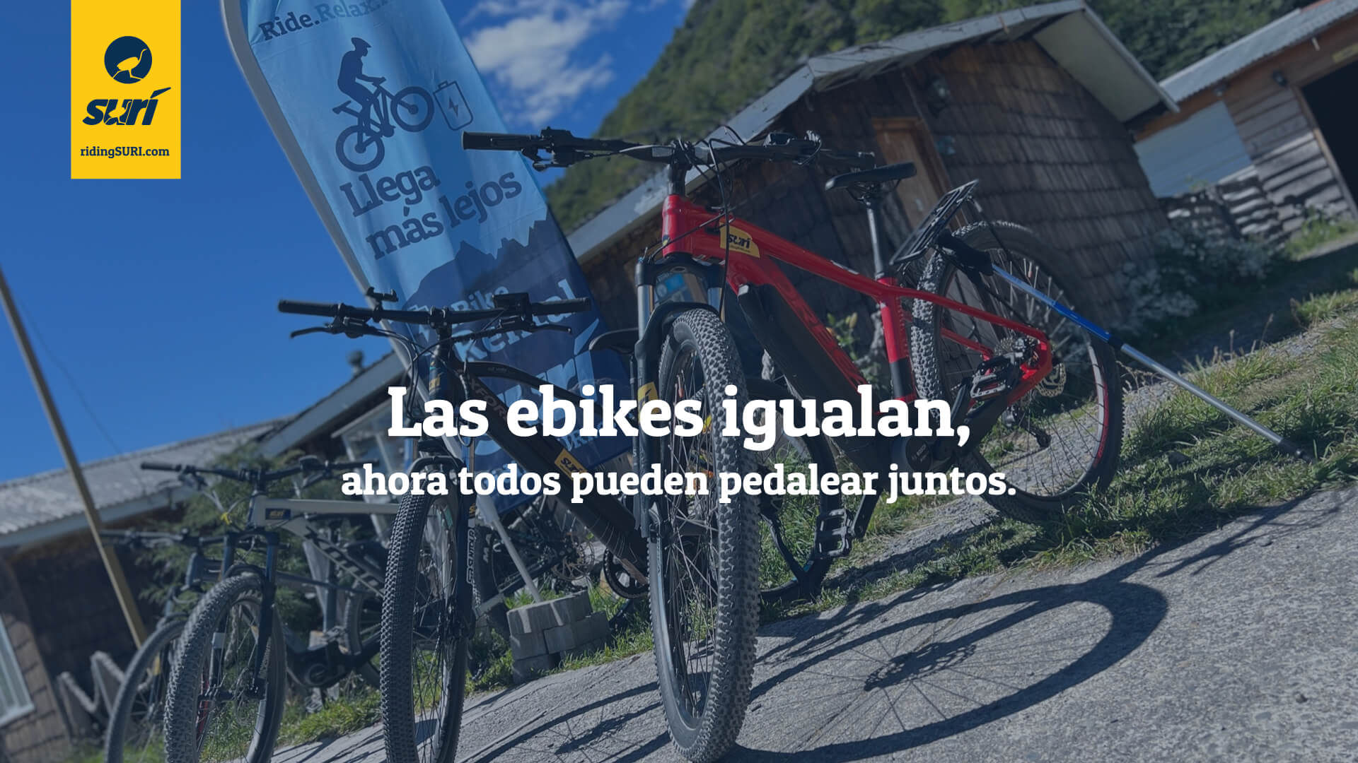 Las eBikes igualan! Queremos que todos puedan disfrutar juntos de andar en bicicleta al Fin de la Carretera Austral, Villa O'Higgins