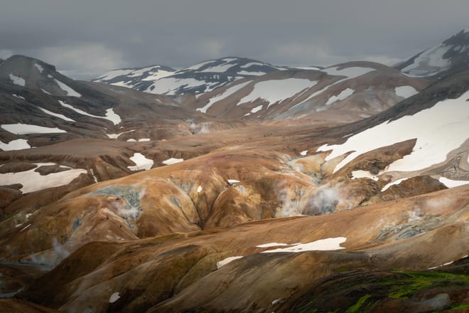 Hike in the Highlands, in the steaming valley of Kerlingarfjöll