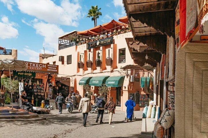 Capture the beauty of the souks of Marrakech, filled with color, texture, and aroma — a highlight of any Marrakech shopping tour for those seeking Moroccan crafts and culture.