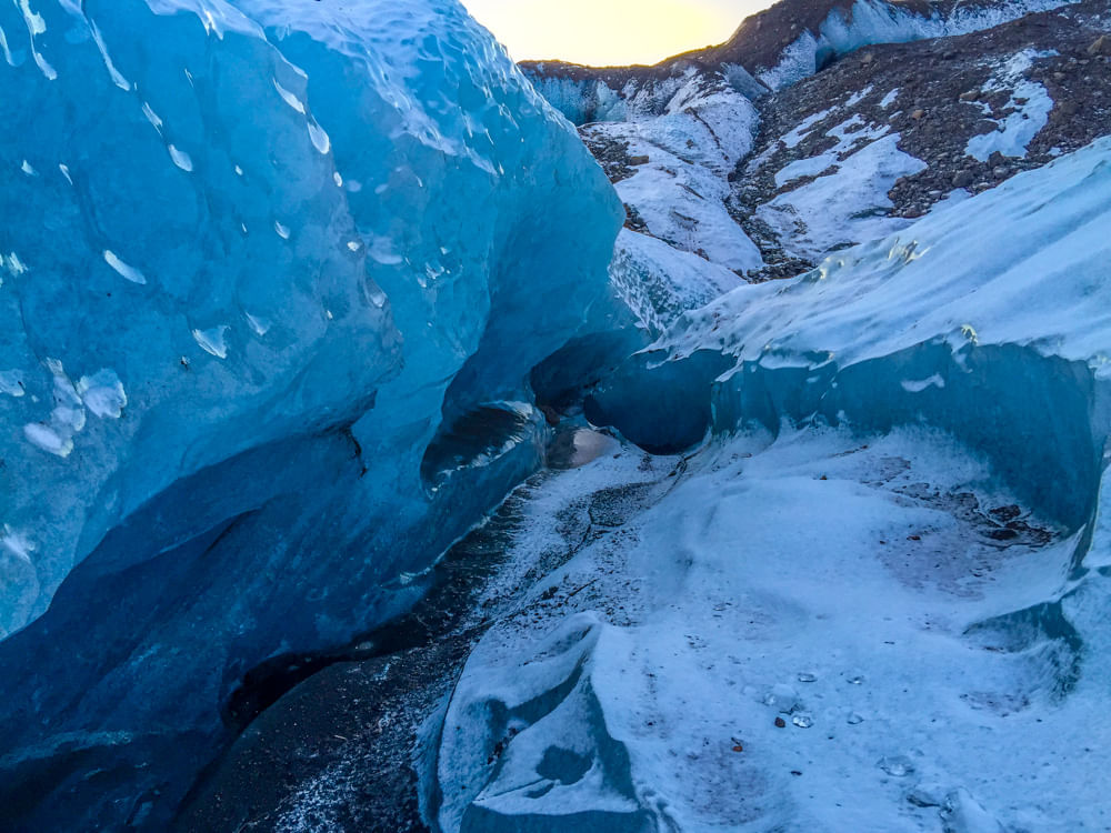 Skaftafell glacier right next to ice cave during Multi day tour Iceland