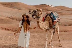 Agafay desert sunset camel ride Tour from Marrakech