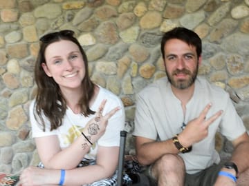 Couple are enjoying the Sahara desert