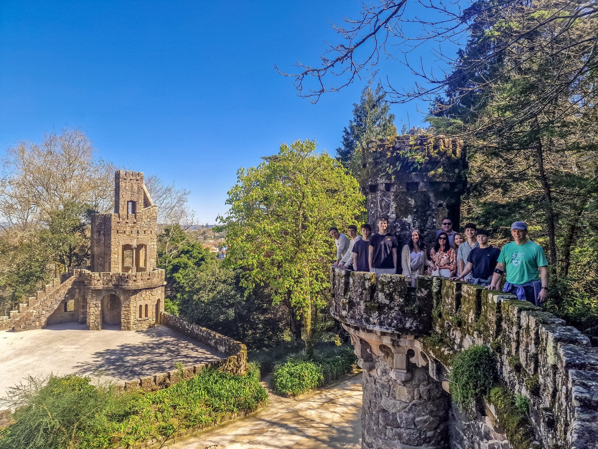 Gardens and towers of Quinta da Regaleira in Sintra