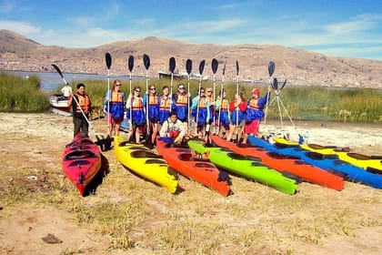 Kayaking to Uros Floating Islands at Lake Tititica