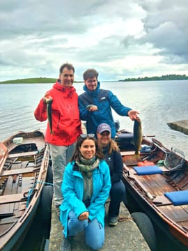 Wild brown trout fishing on Lough Corrib, 2 fishermen. Galway. Private guided.