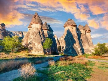 Cappadocia’s fairy chimneys — surreal rock formations and postcard views.
