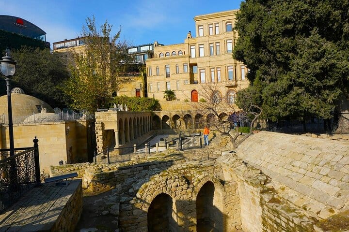Photo tour- Photograph tour-Sunset over Baku City skyline Caspian Sea views Night photography in Baku Aerial view of Flame Towers