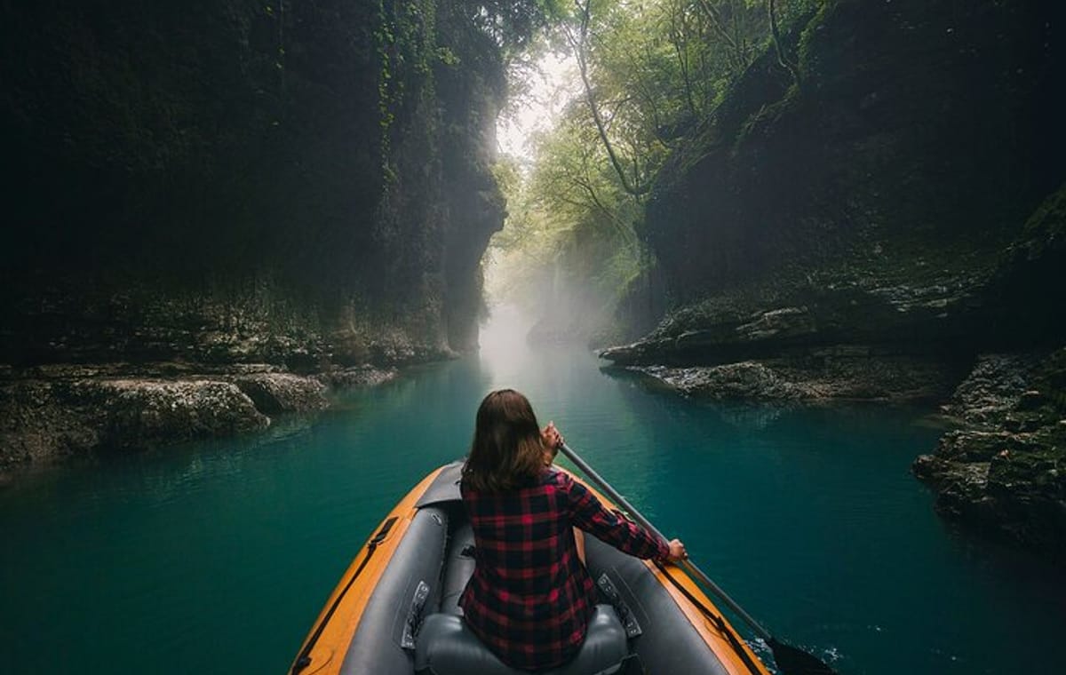 Maritvili Canyon. Prometheus Cave. Okatse Canyon from kutaisi.