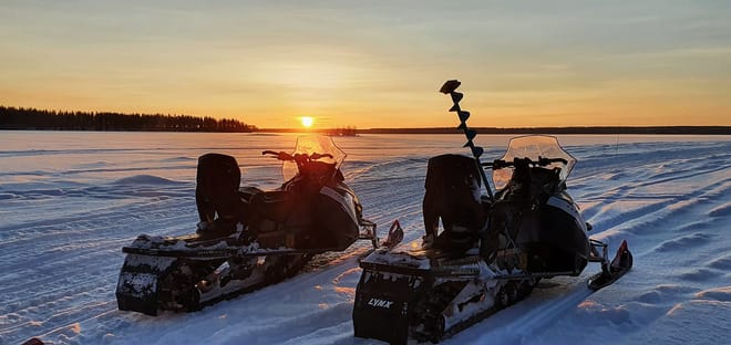 Fisherman's Luck by snowmobile