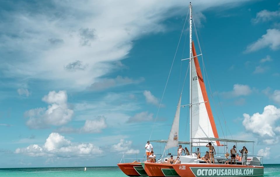 Aruba Private Catamaran Charter with Snorkeling, Open Bar, and a Meal
