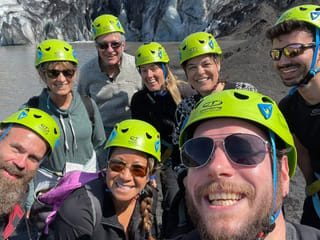 Selfie by the face of the glacier.