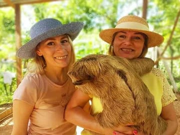 Enjoying the unique sloth encounter
