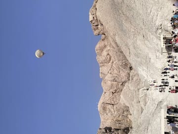 Hot air balloon on top of valley of the kings Luxor Egypt