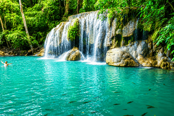 Erawan Waterfall, River Kwai Bridge & JEATH War Museum Tour from Bangkok